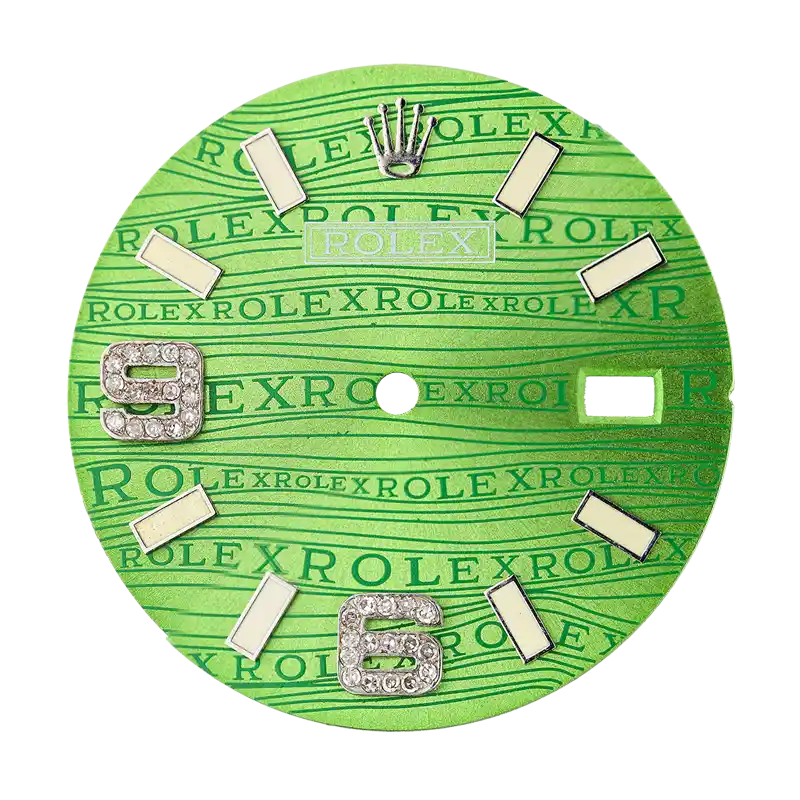 Rolex DateJust 36mm Green Print Diamond Numerals Custom Dial