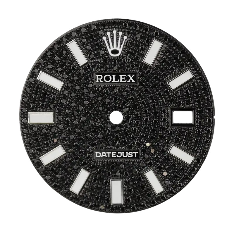 Rolex DateJust 41mm Black Diamond Pavé Custom Dial