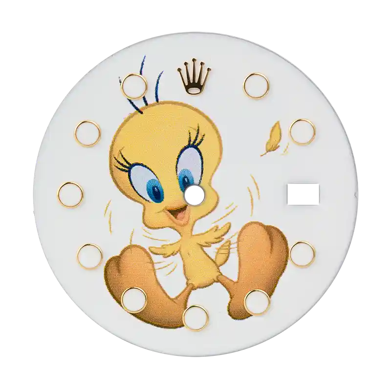 Rolex DateJust 41mm Tweety Print Custom Dial Gold/Index