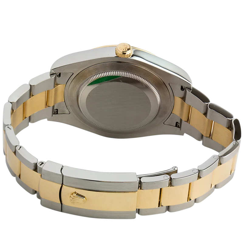 Back view of Rolex DateJust II 41mm Steel/Gold Black/Arabic Oyster 116333