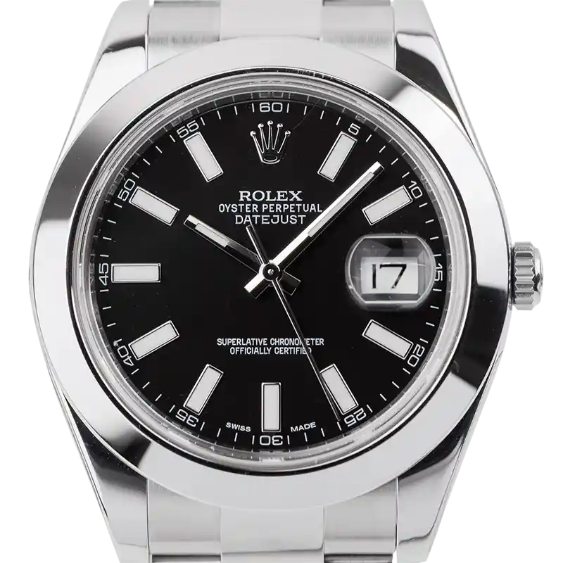 Close up - Rolex DateJust II Stainless Steel Black/Index 116300