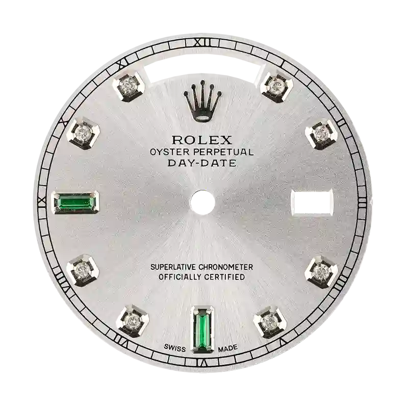 Rolex Day-Date 36mm Steel/ Diamond Hour Markers Custom Dial
