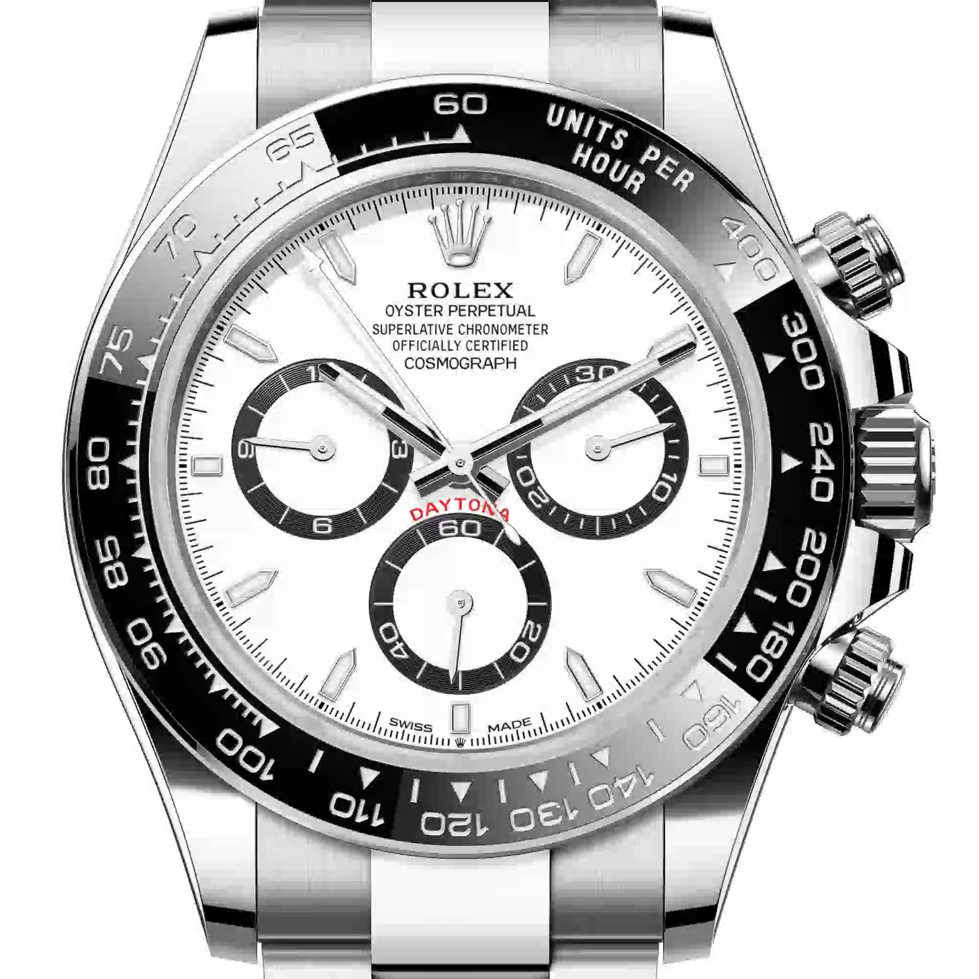 Close up - Rolex Daytona 126500LN Steel White Dial Watch