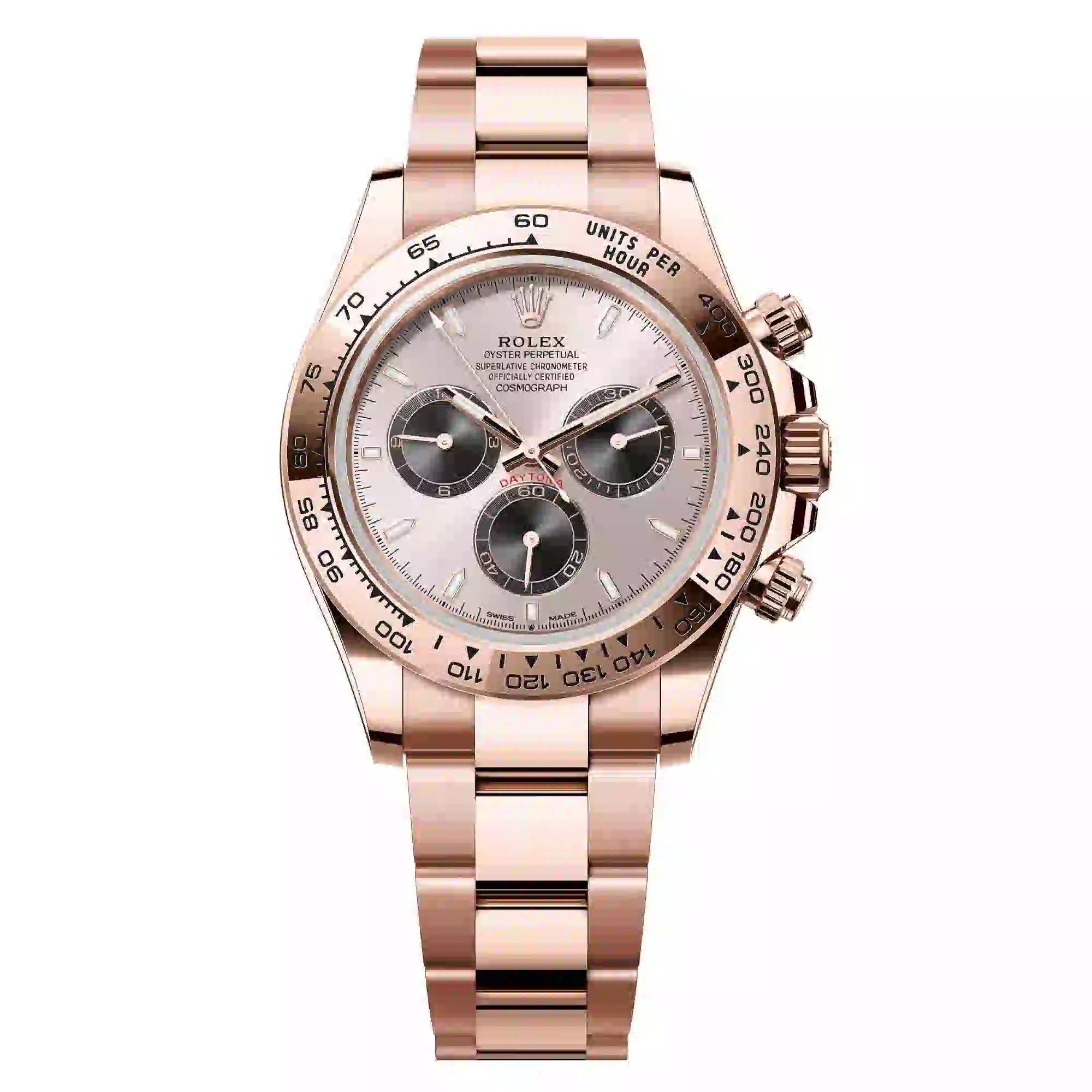 Full view - Rolex Daytona 18ct Everose Gold Sundust/Black Dial 