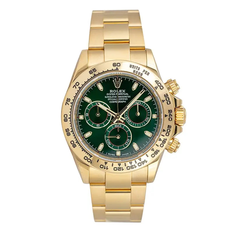 Rolex Daytona 116508 John Mayer yellow gold green dial watch