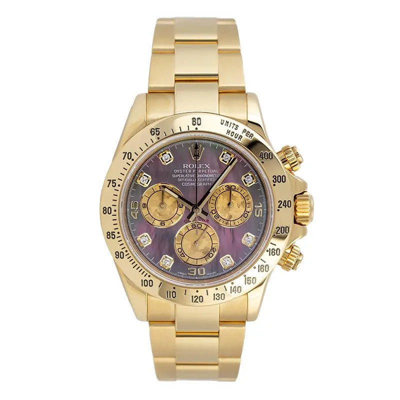 Full view - Rolex Daytona 18ct Yellow Gold Mother of Pearl 116528
