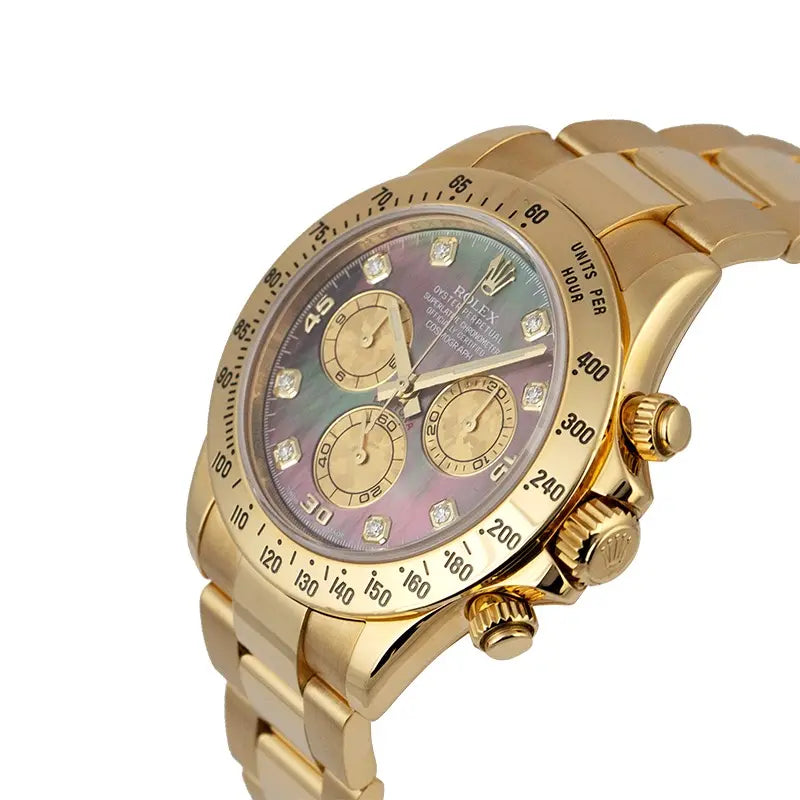 Side View - Rolex Daytona 18ct Yellow Gold Mother of Pearl 116528