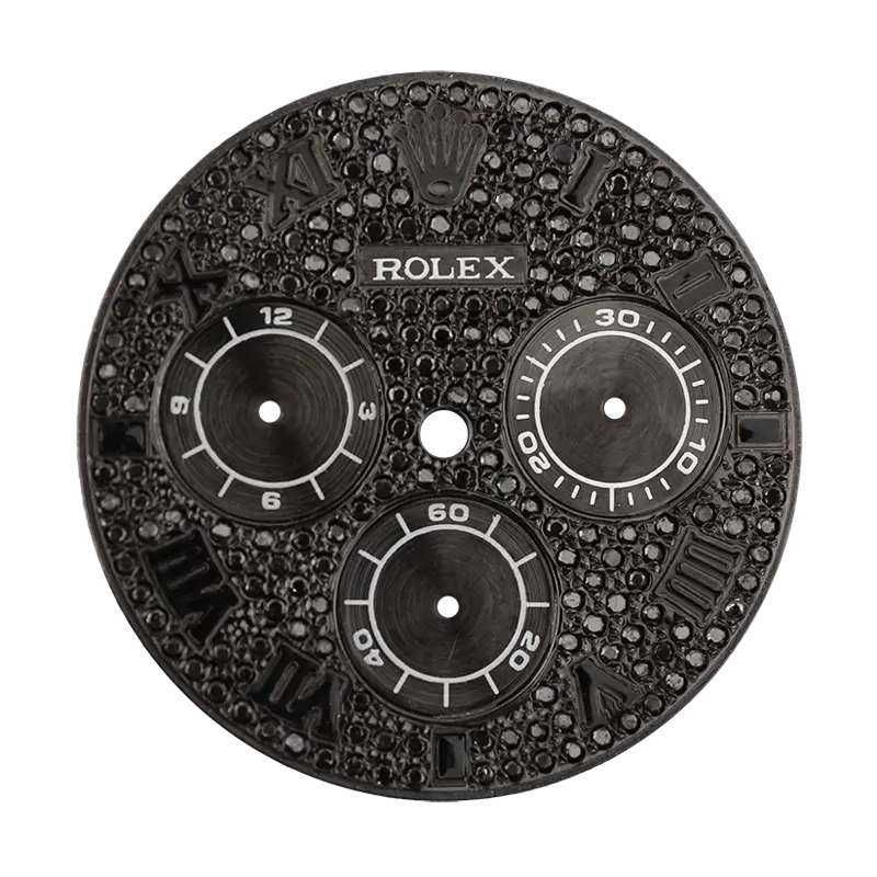 Rolex Daytona 40mm Black Diamond Pavé Custom Dial