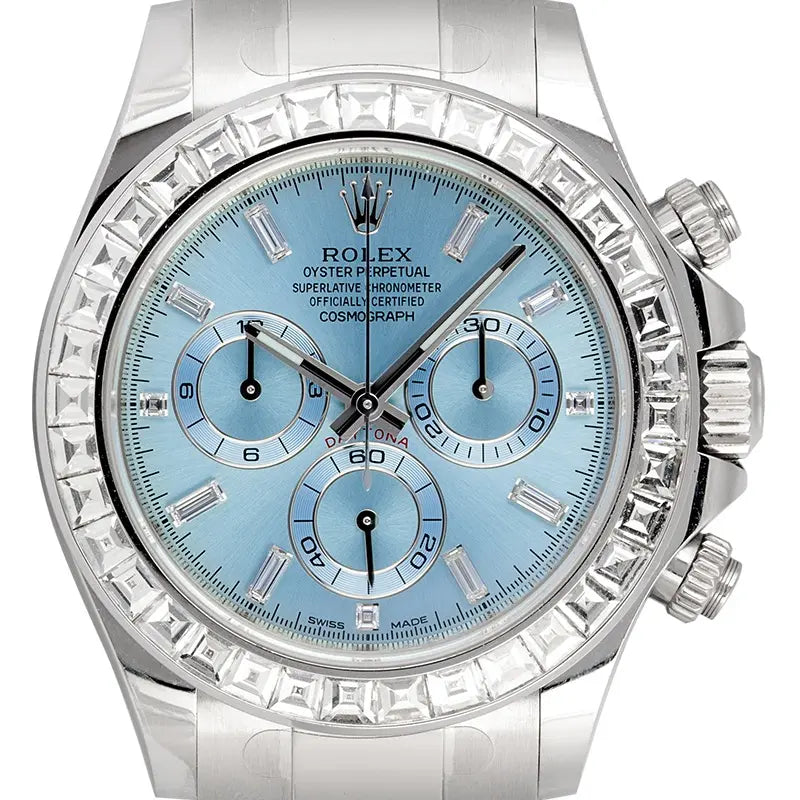 Close Up - Rolex Daytona Platinum with Custom Bezel 116506
