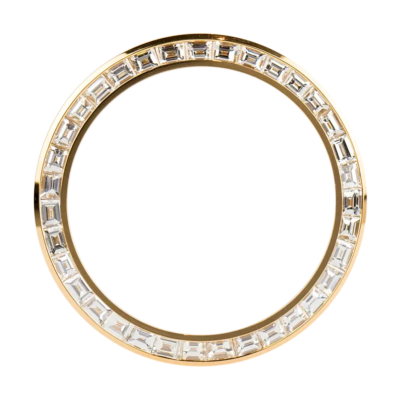 Rolex Daytona Yellow Gold Baguette-Cut Diamonds Custom Bezel