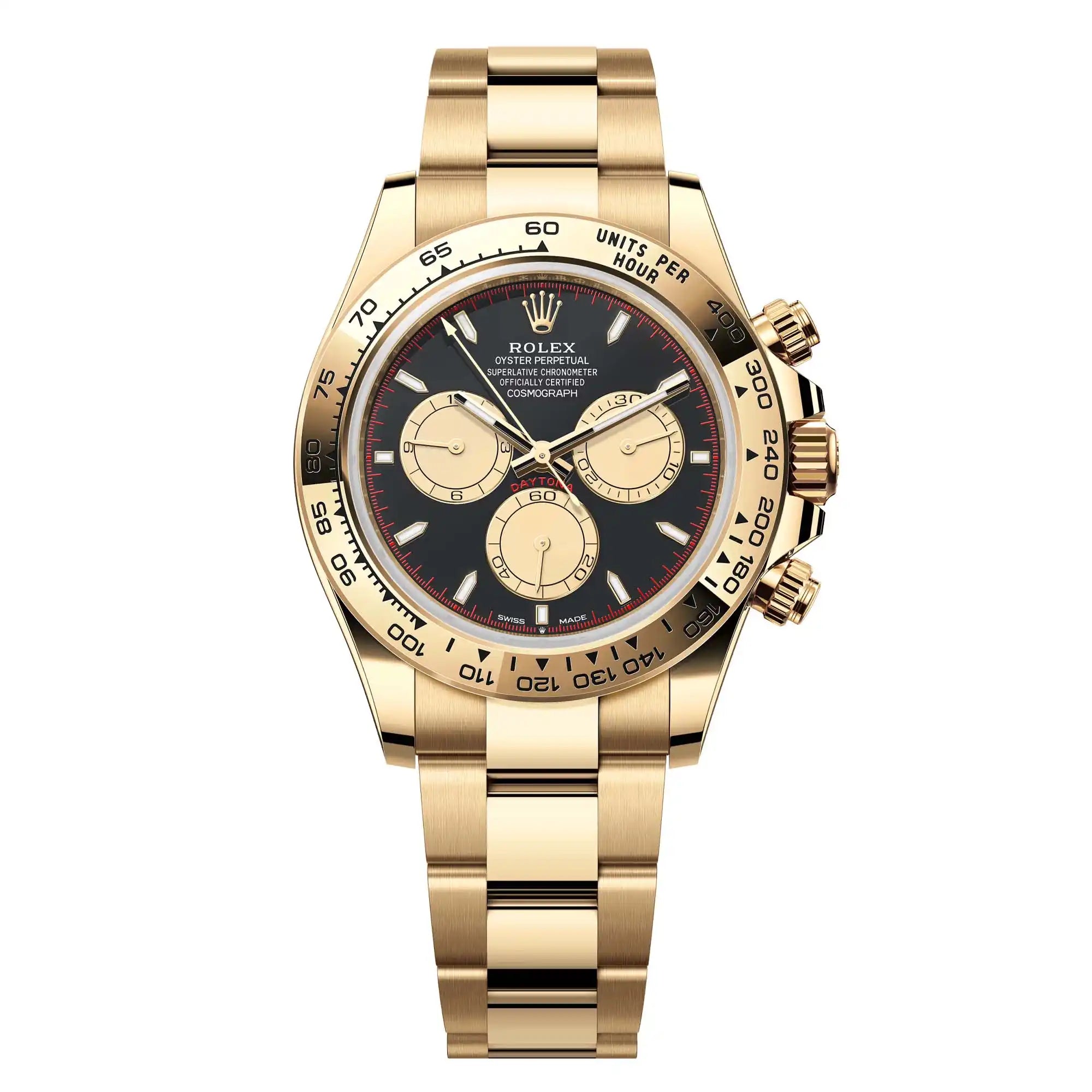 Full view - Rolex Daytona Yellow Gold Black/Champagne Dial 126508