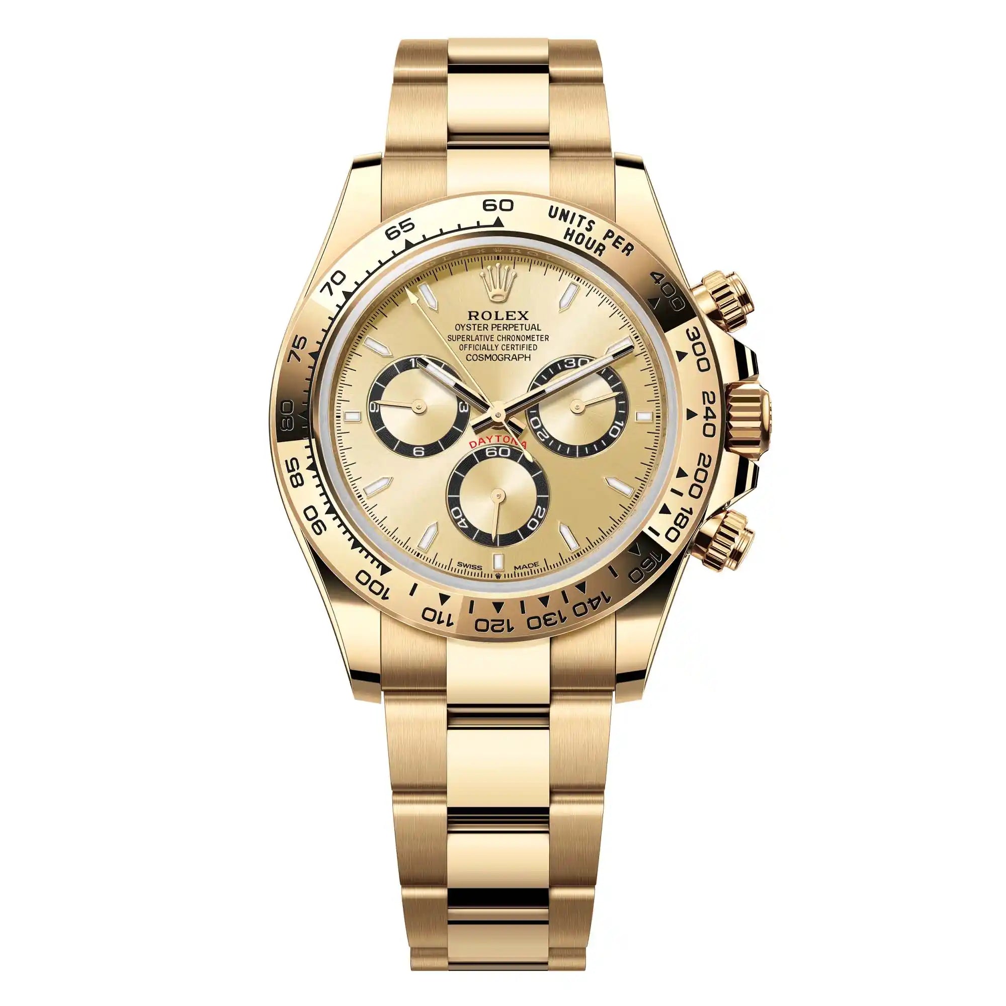 Full view - Rolex Daytona Yellow Gold Champagne Dial 126508