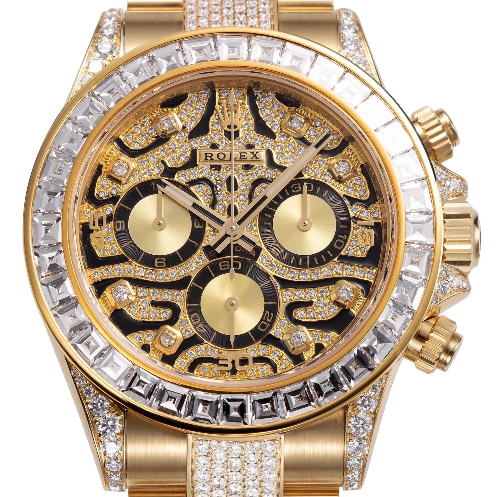close up of the Rolex Daytona Eye of The Tiger Custom Set 116508 Watch