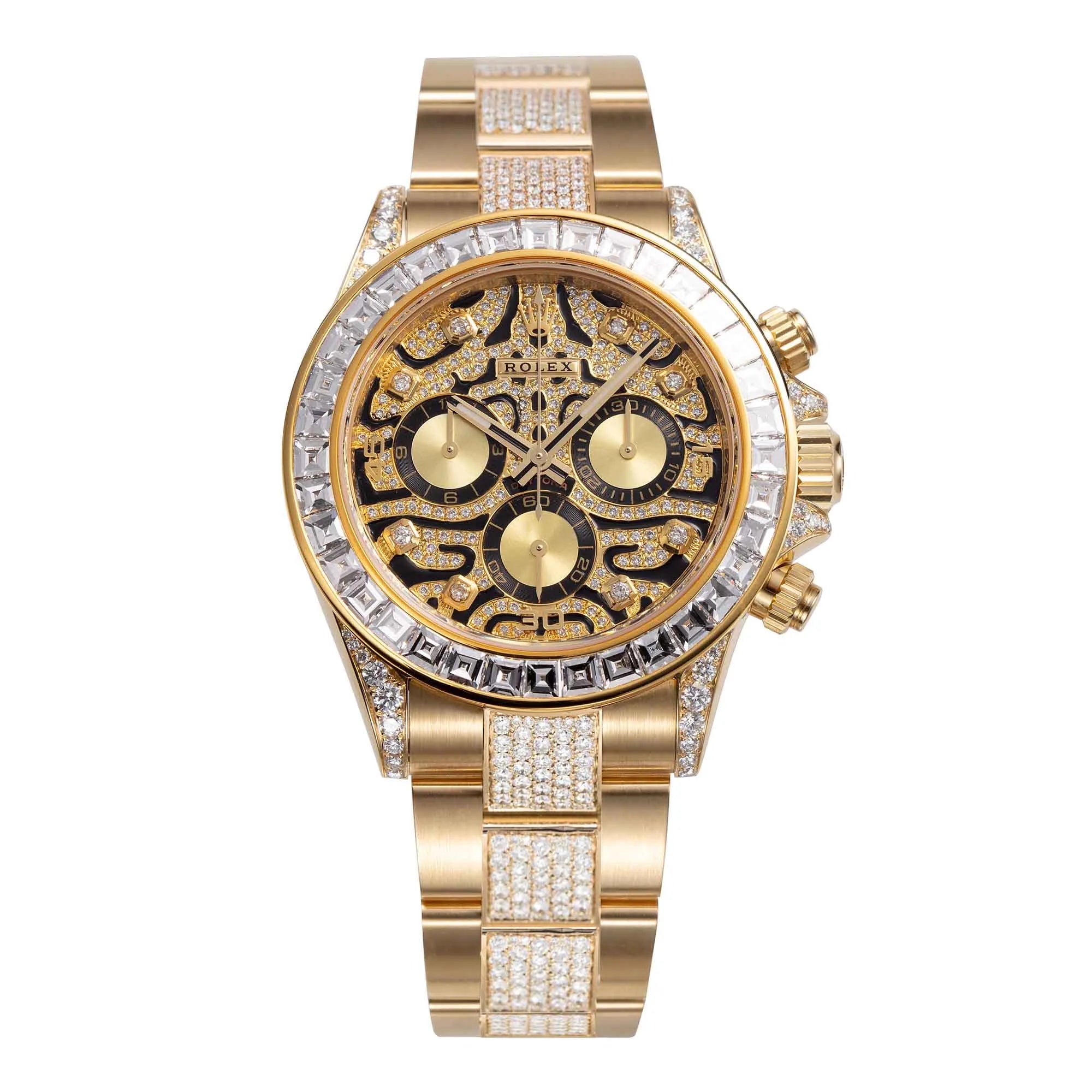 full view of the Rolex Daytona Eye of The Tiger Custom Set 116508 Watch