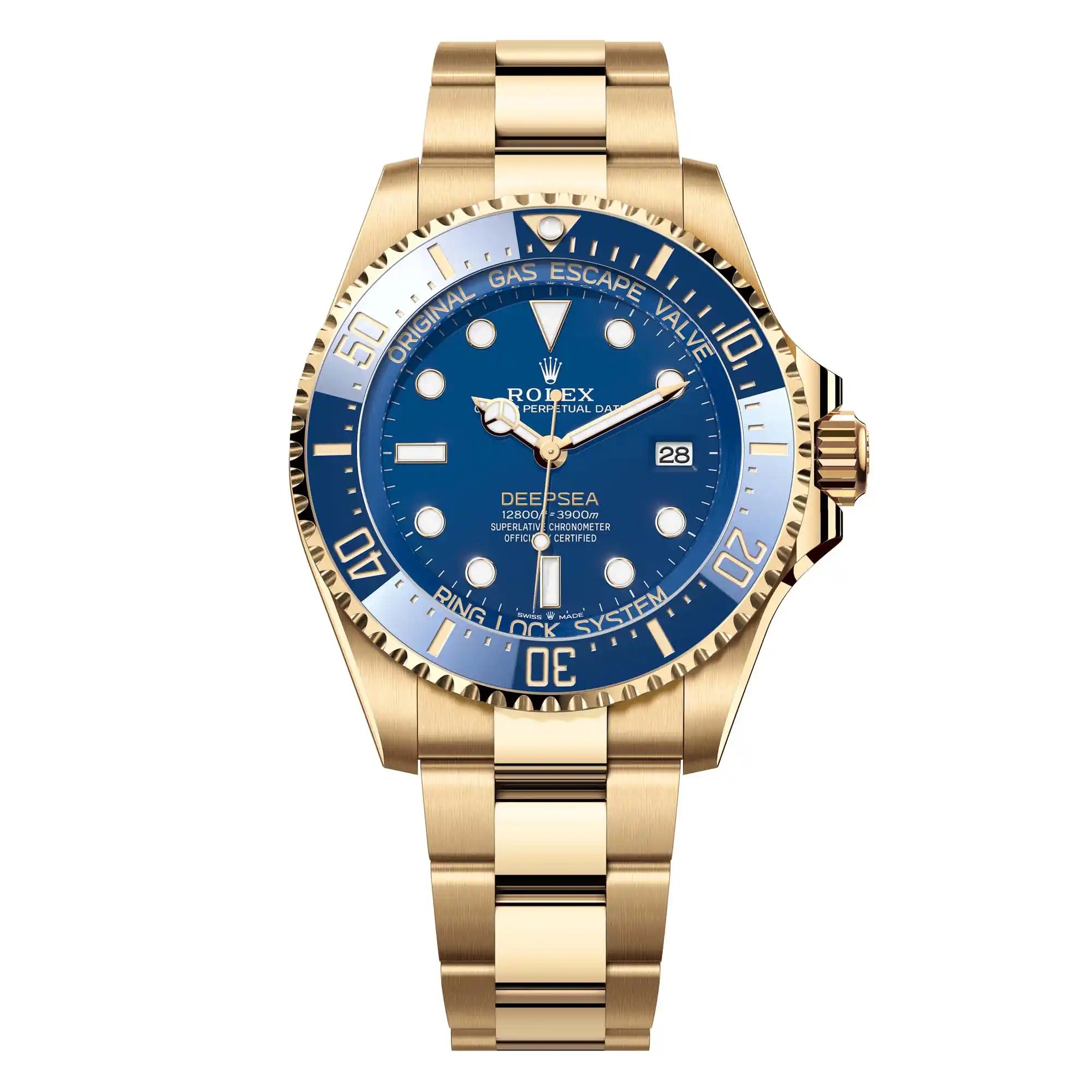 Full view - Rolex Deepsea 18ct Yellow Gold Blue Dial 136668LB