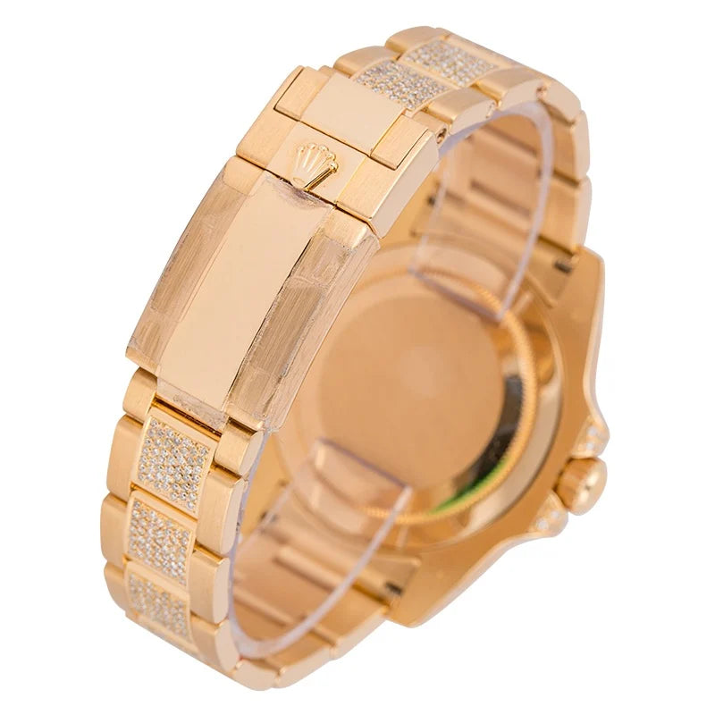 Back view - Rolex GMT-Master II 18ct Yellow Gold Custom Diamond Set 116718LN