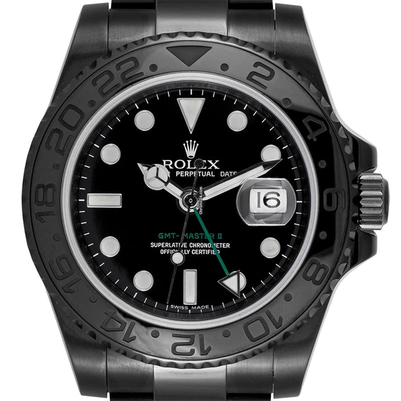 Close up - Rolex GMT-Master II Custom Black PVD Coating 116710LN