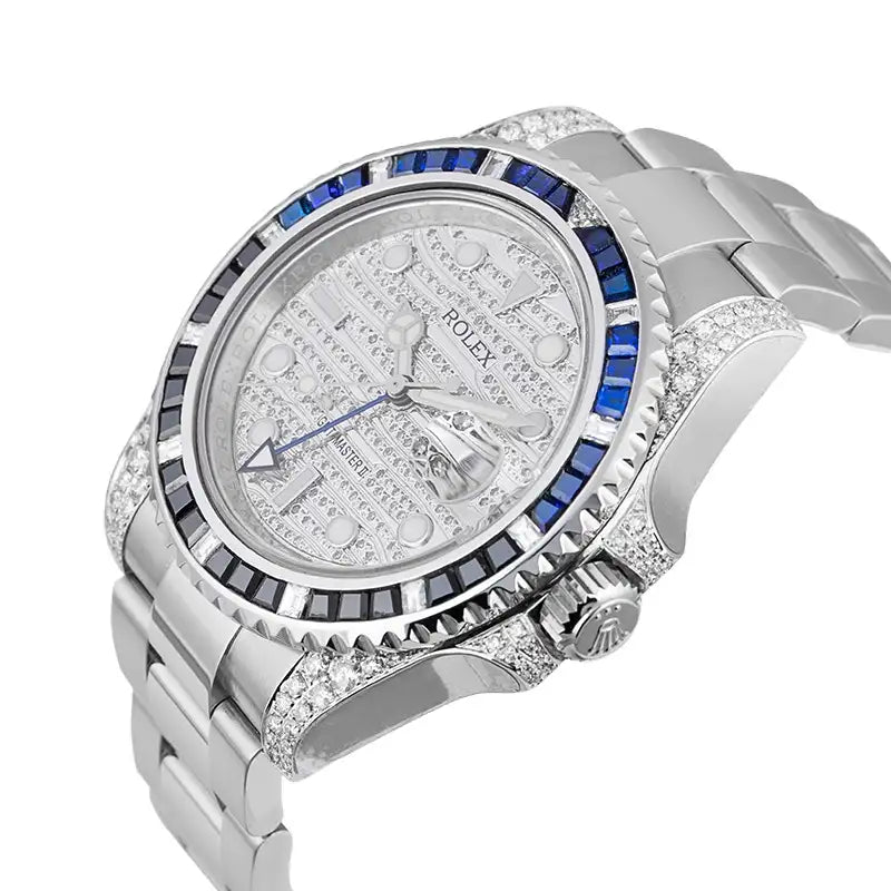 Side view - Rolex GMT-Master II Custom Diamond Set with Custom Bezel & Dial 116710LN