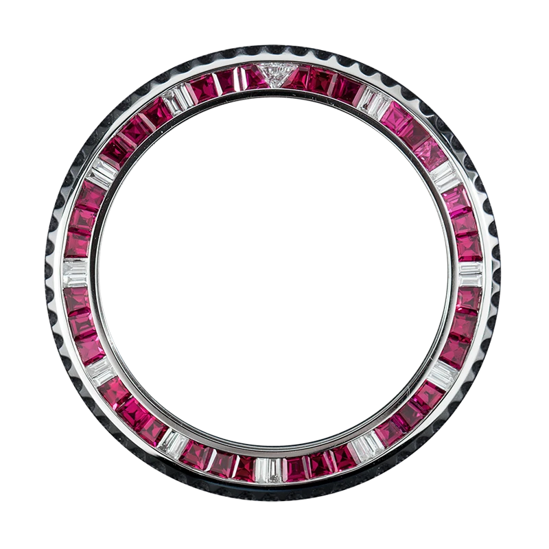 Rolex GMT-Master II Red Rubies/White Precious Stones Custom Bezel