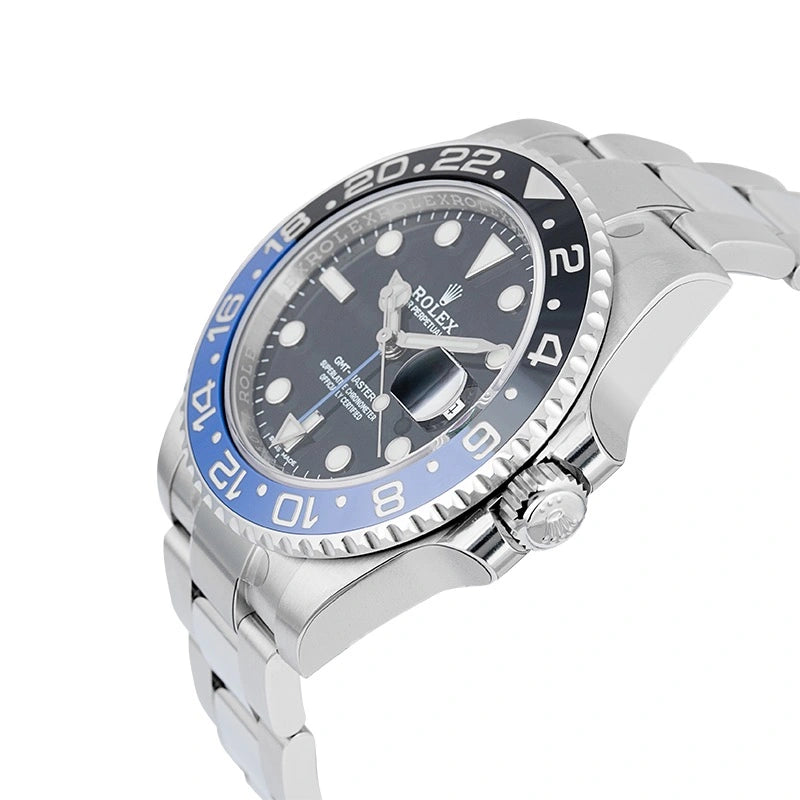 Side view - Rolex GMT-Master II Stainless Steel Black Dial Black/Blue Bezel (Batman) 116710BLNR
