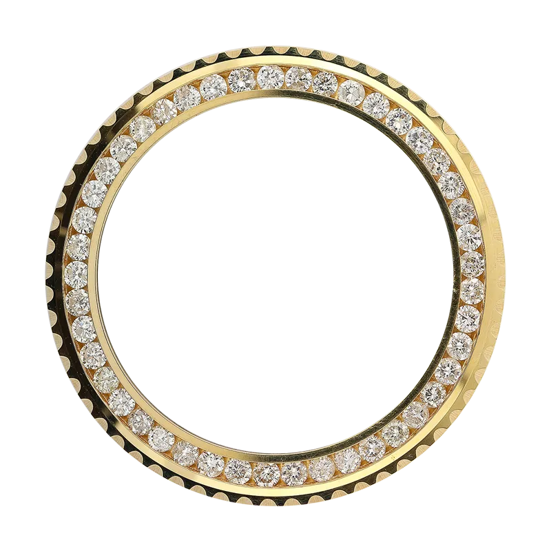 Rolex GMT-Master II Yellow Gold Round Brilliant Diamond Custom Bezel