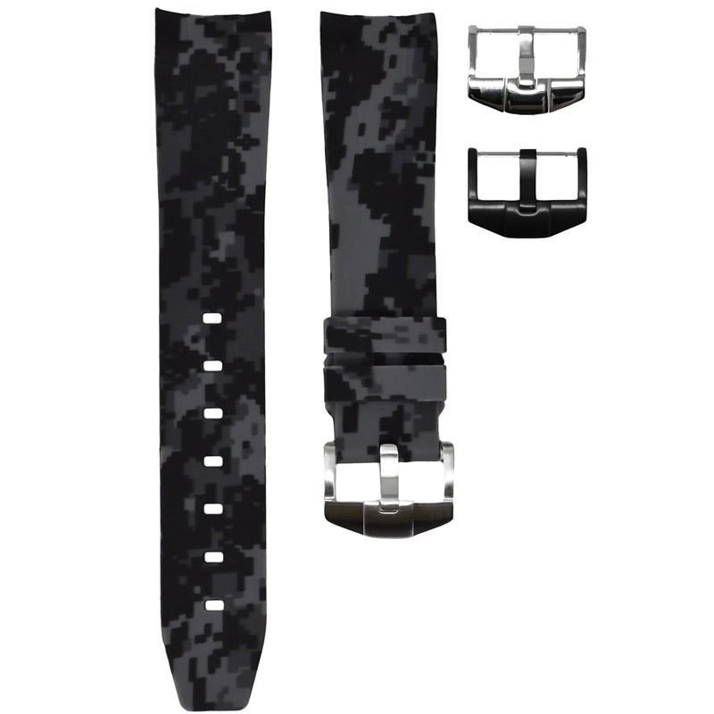 Horus Rubber Strap for Rolex Watches - Graphite Digi Camo