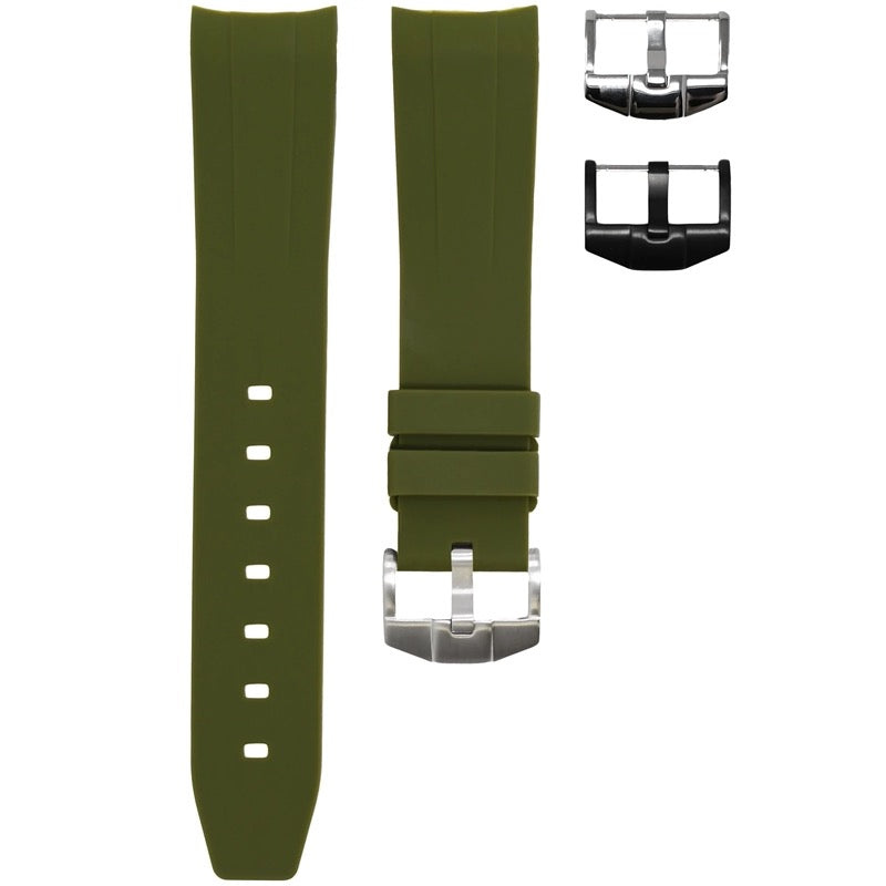 Horus Rubber Strap for Rolex Watches - Olive Green