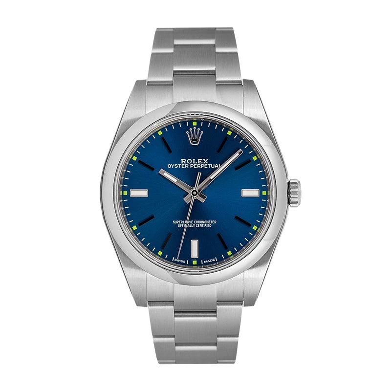 Full view - Rolex Oyster Perpetual 39 mm Steel Blue Dial 114300