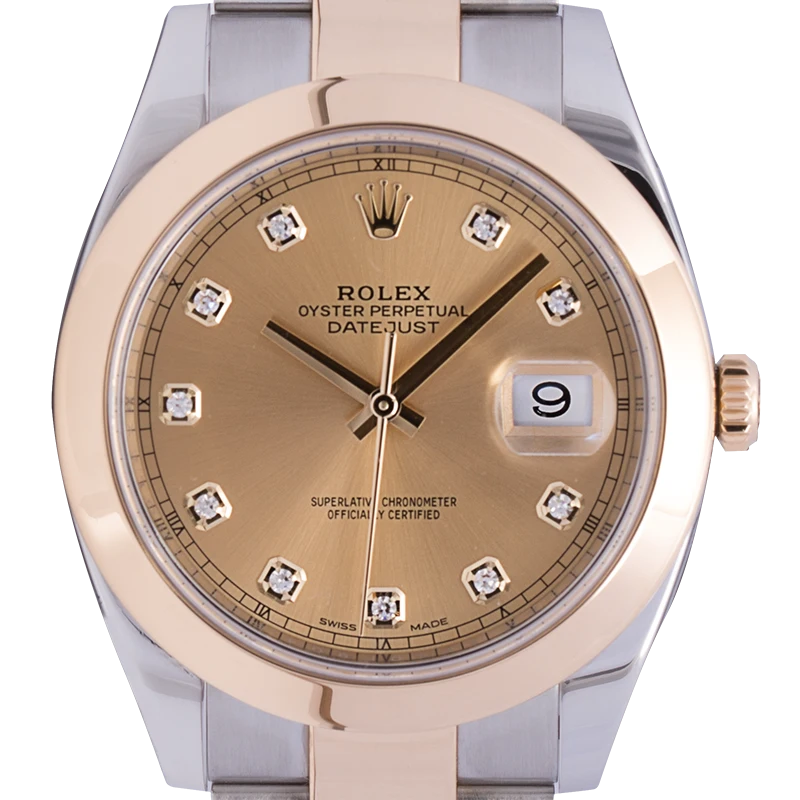 Rolex Oyster Perpetual Datejust 41mm Champagne Dial Diamond Hour Markers 126303