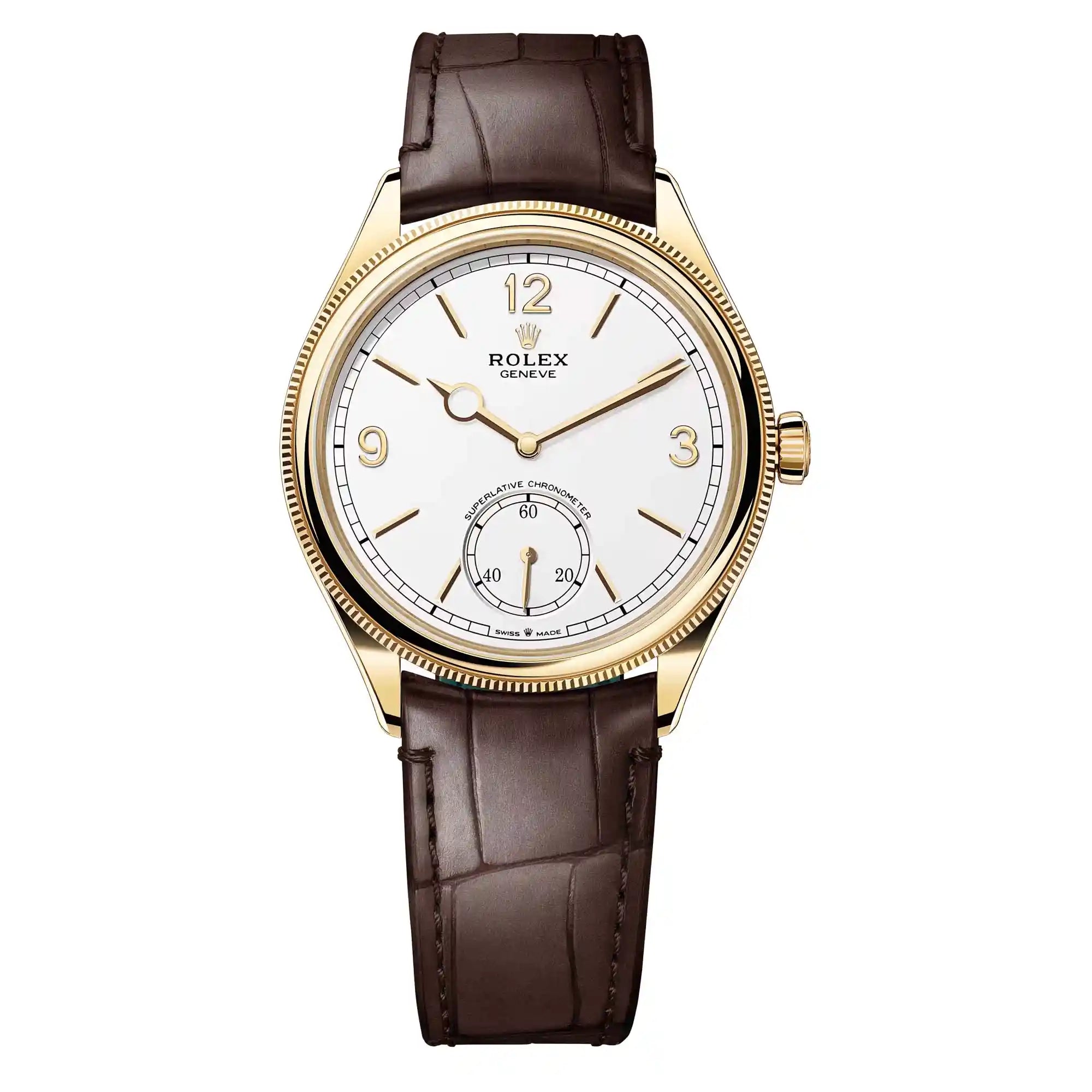 Full view - Rolex Perpetual 1908 18ct Yellow Gold White Dial 52508