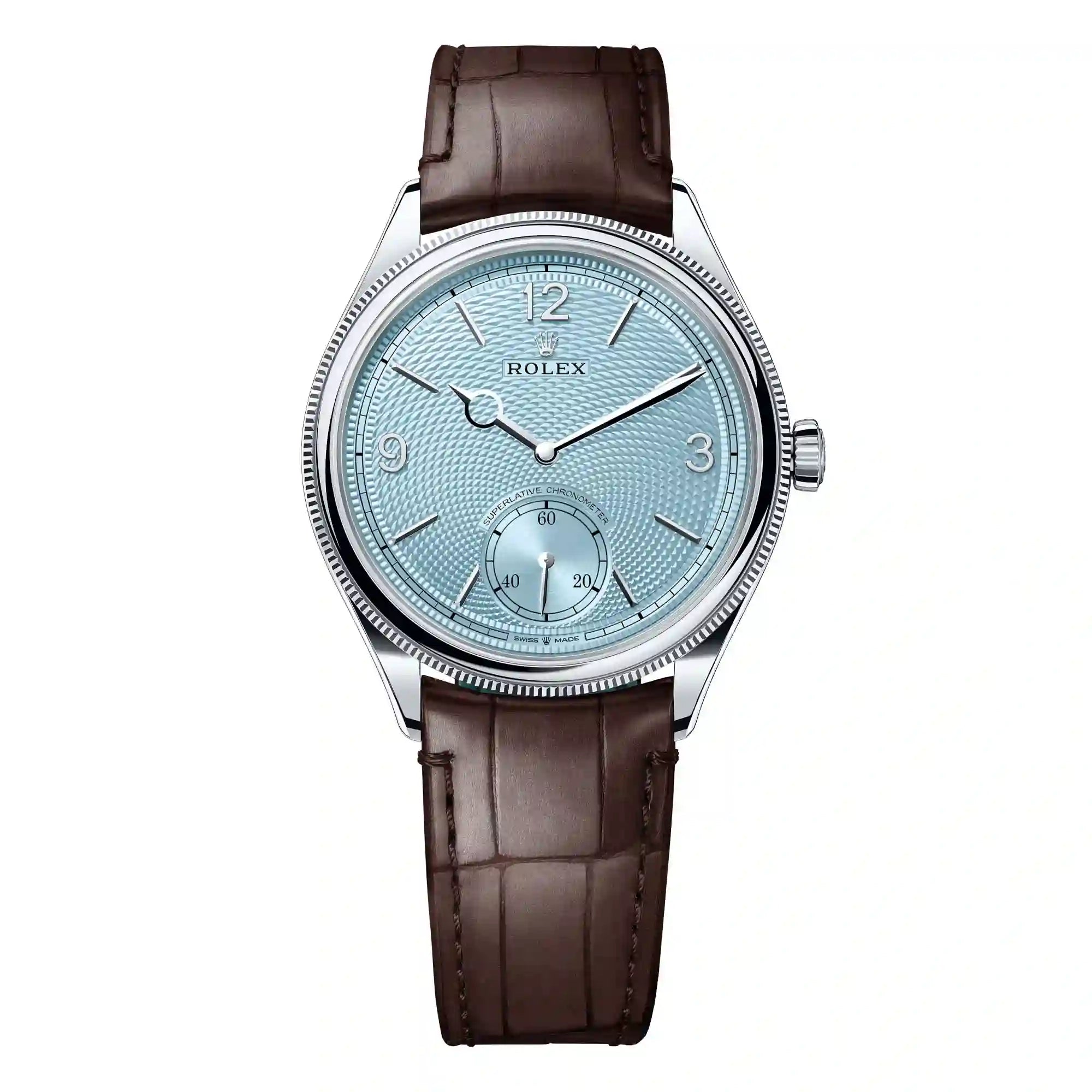Full view - Rolex Perpetual 1908 Platinum Ice Blue Dial 52506