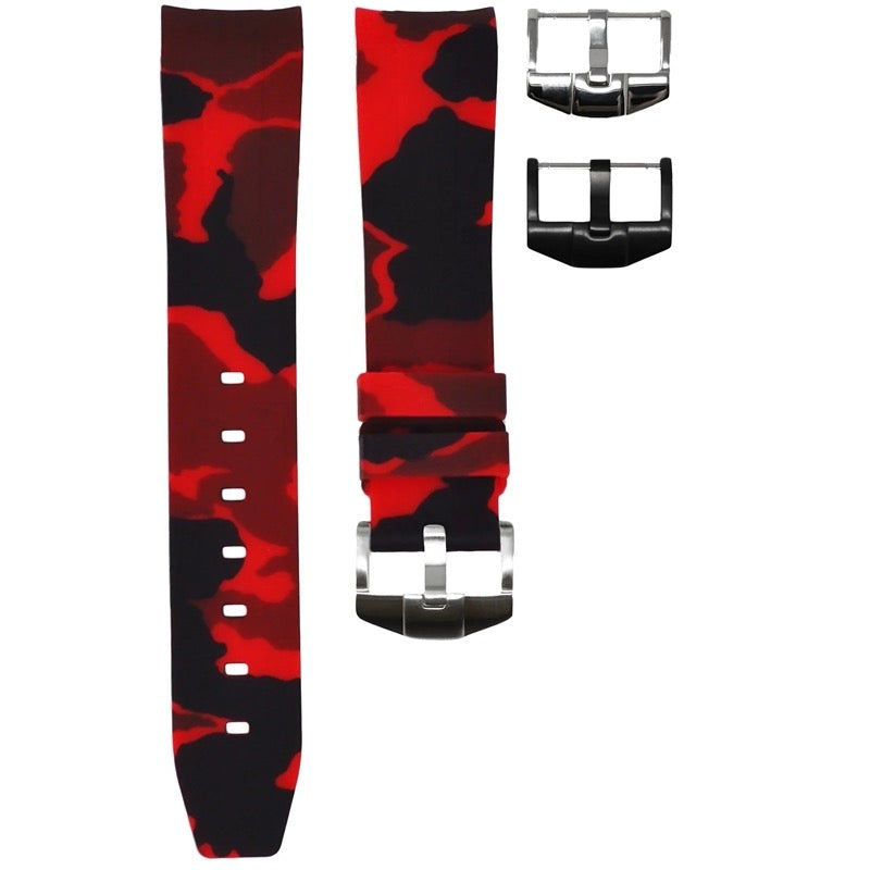 Horus Rubber Strap for Rolex Watches - Red Camo