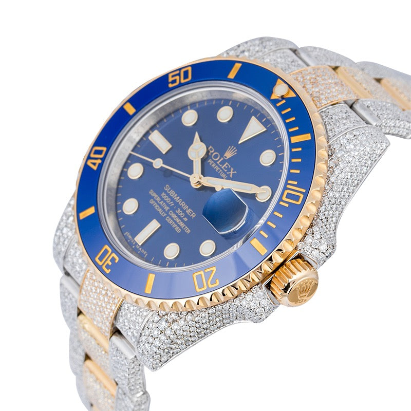 Rolex Submariner Date Steel/Gold 116613LB - Custom Diamond Set