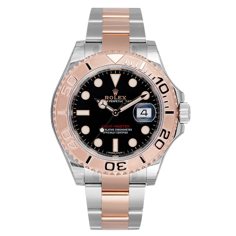 Full view of Rolex Yacht-Master 40 Steel and 18ct Everose Gold Black Dial 116621