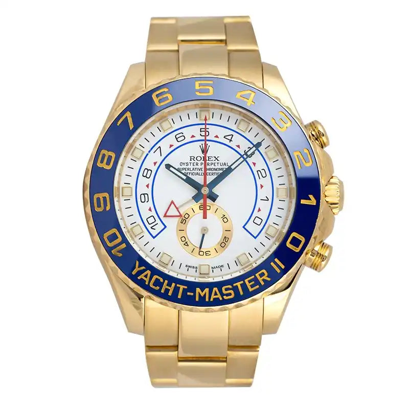 Full view - Rolex Yacht-Master II 18ct Yellow Gold White Dial 116688