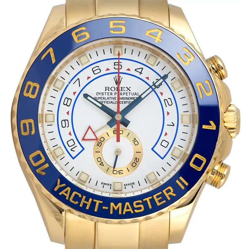 Close up - Rolex Yacht-Master II 18ct Yellow Gold White Dial 116688