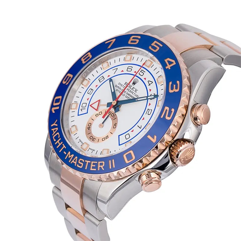 Side view of  Yacht-Master II 116681 automatic movement with white dial