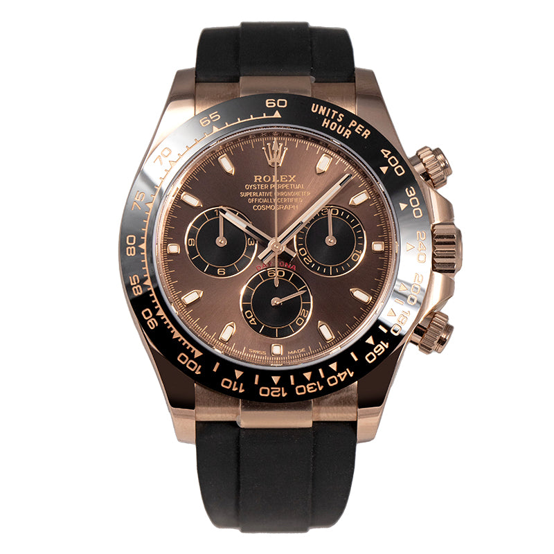 Rolex Daytona 18ct Everose Gold Oysterflex Chocolate Dial 116515LN