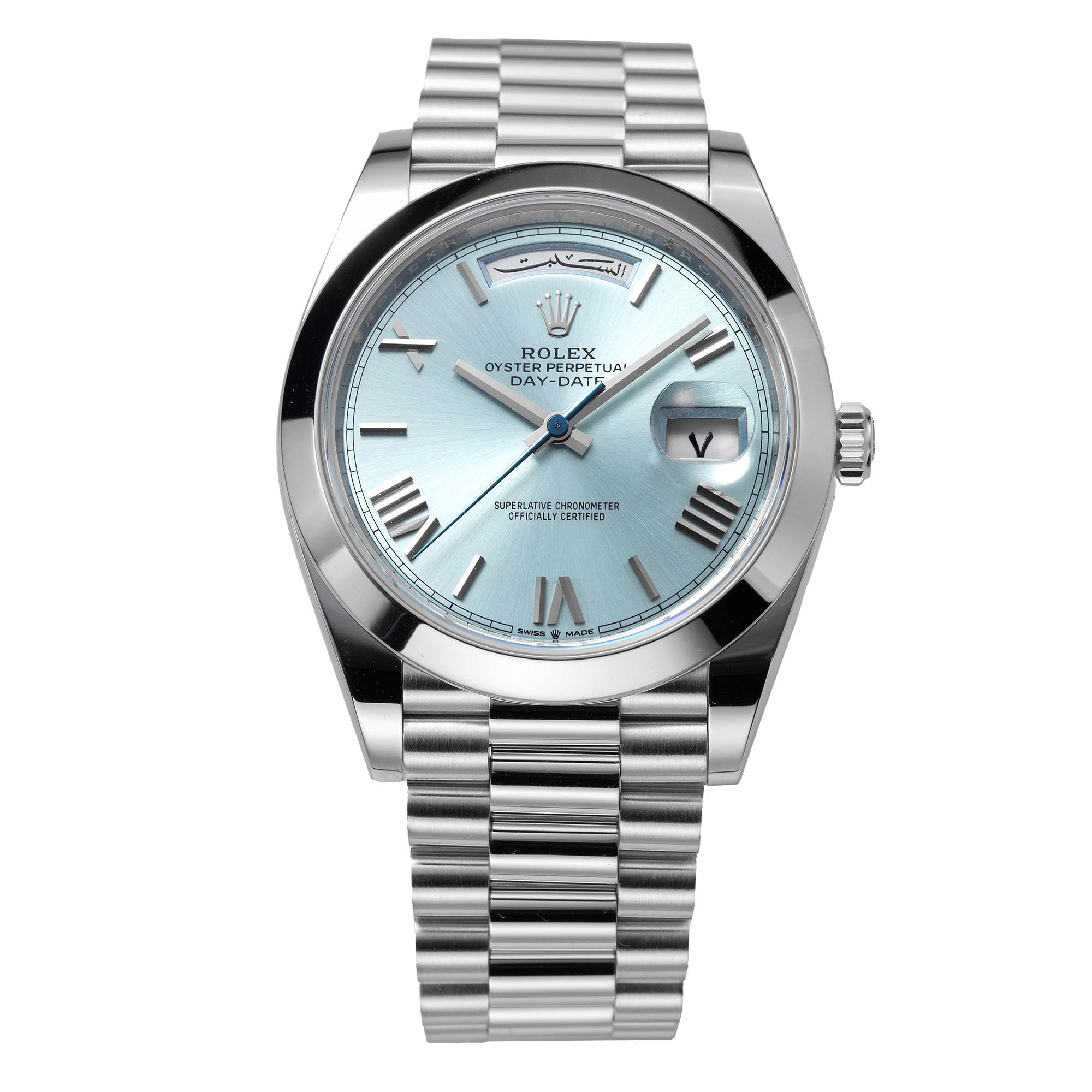 Rolex Day-Date 40 Platinum Ice-Blue Dial 228206 Watch