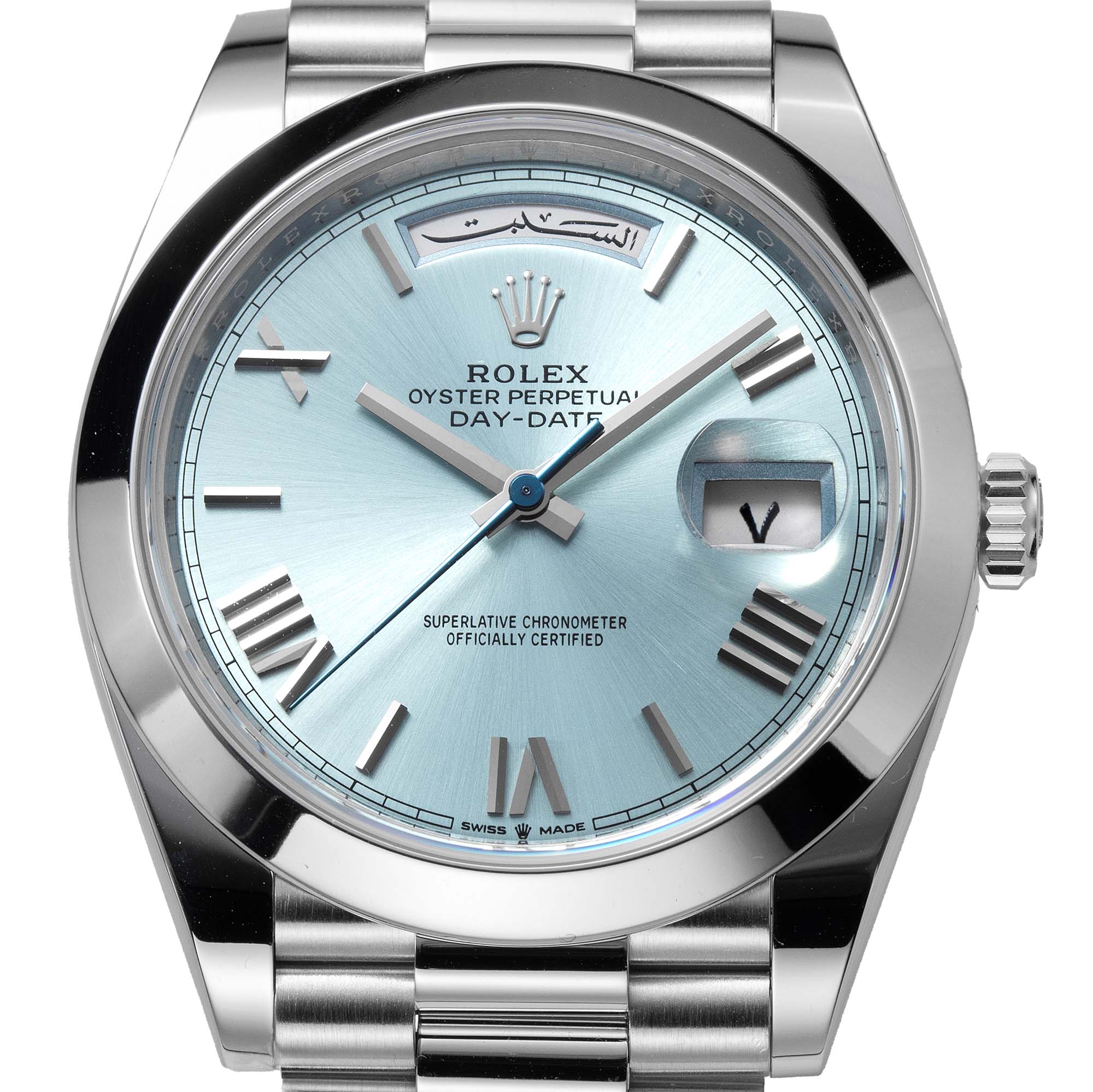 Rolex Day-Date 40 Platinum Ice-Blue Dial 228206 Watch