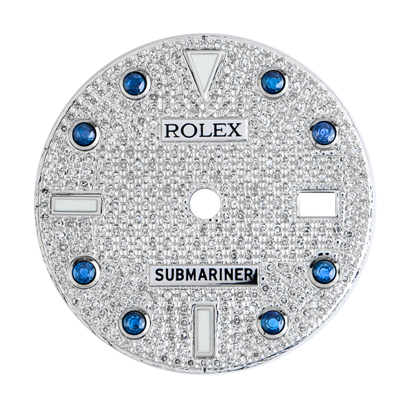 Rolex Submariner Date Custom Pavé Diamon / Blue Gems Dial