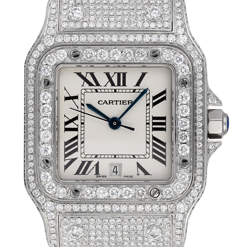 Cartier Santos Galbèe Medium Custom Diamond Set W20018D6