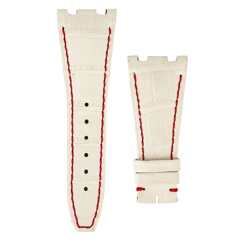 Custom white alligator strap for Audemars Piguet Royal Oak Offshore old style