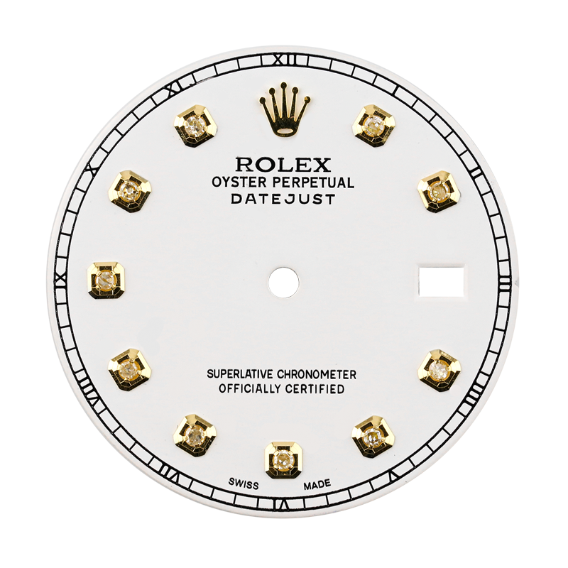 Rolex DateJust 41mm White/Gold Diamond Hour Markers Custom Dial