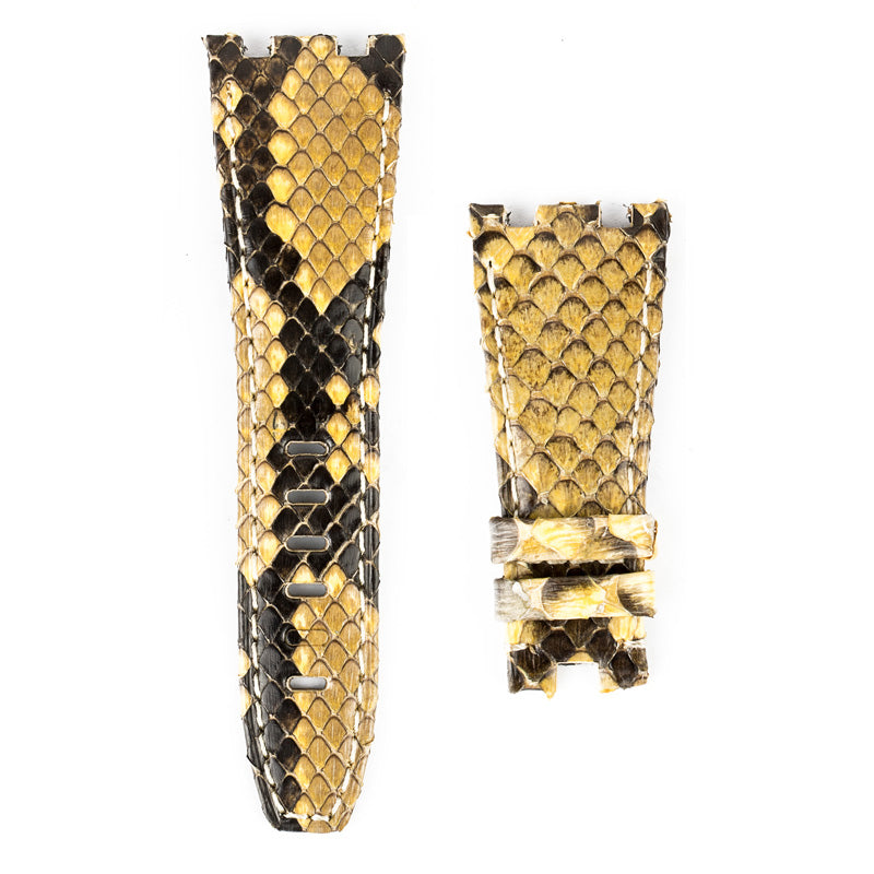 Custom yellow python strap for Audemars Piguet Royal Oak Offshore 26470