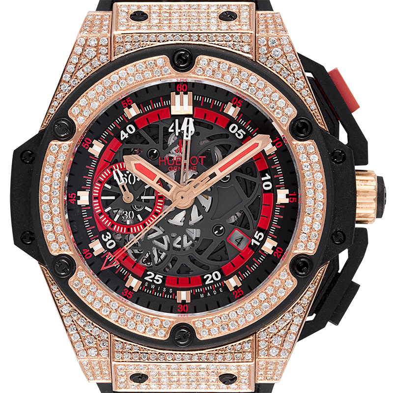 Hublot King Power UEFA Rose Gold Diamond Set Watch 716.OM.1129.HR.EUP12