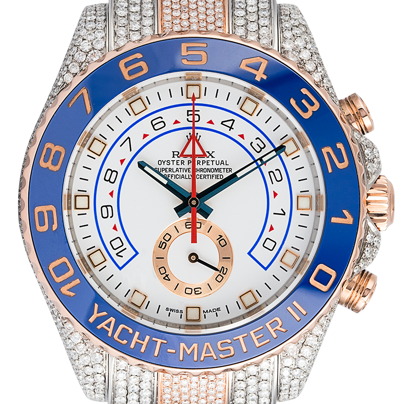 Rolex Yacht-Master II 18ct Everose Gold and Steel Micro Diamond Set 116681