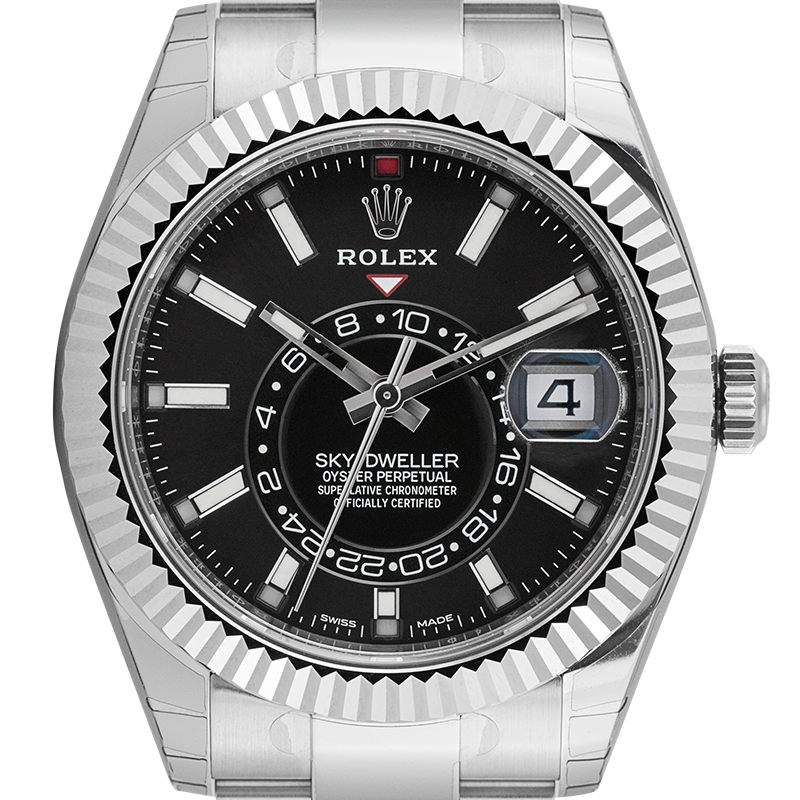 Rolex Sky-Dweller 904L Steel with Black Dial 326934