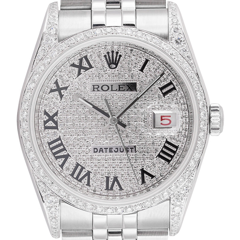 Rolex Datejust 36 Steel Diamond Set with Custom Dial and Custom Bezel 116200