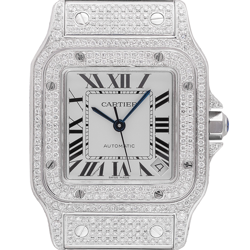 Cartier Santos Galbee Custom Diamond Set W20098DX